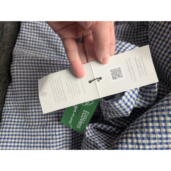 Nobody's Child Women's Sz 12 Dress Delilah Gingham Cotton Cottage Homestead Blue - Picture 10 of 14